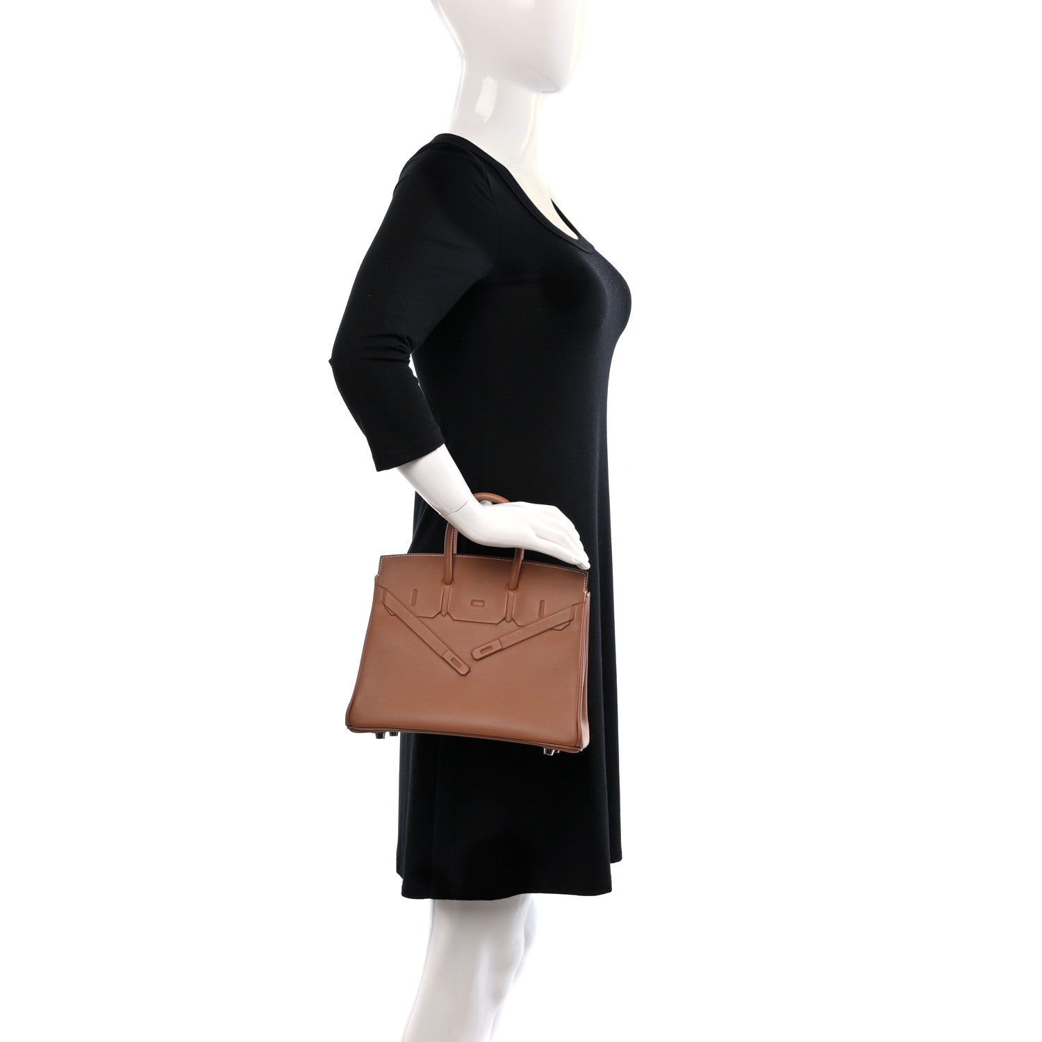 Hermes Swift Birkin Shadow 25 Gold 3 of 11