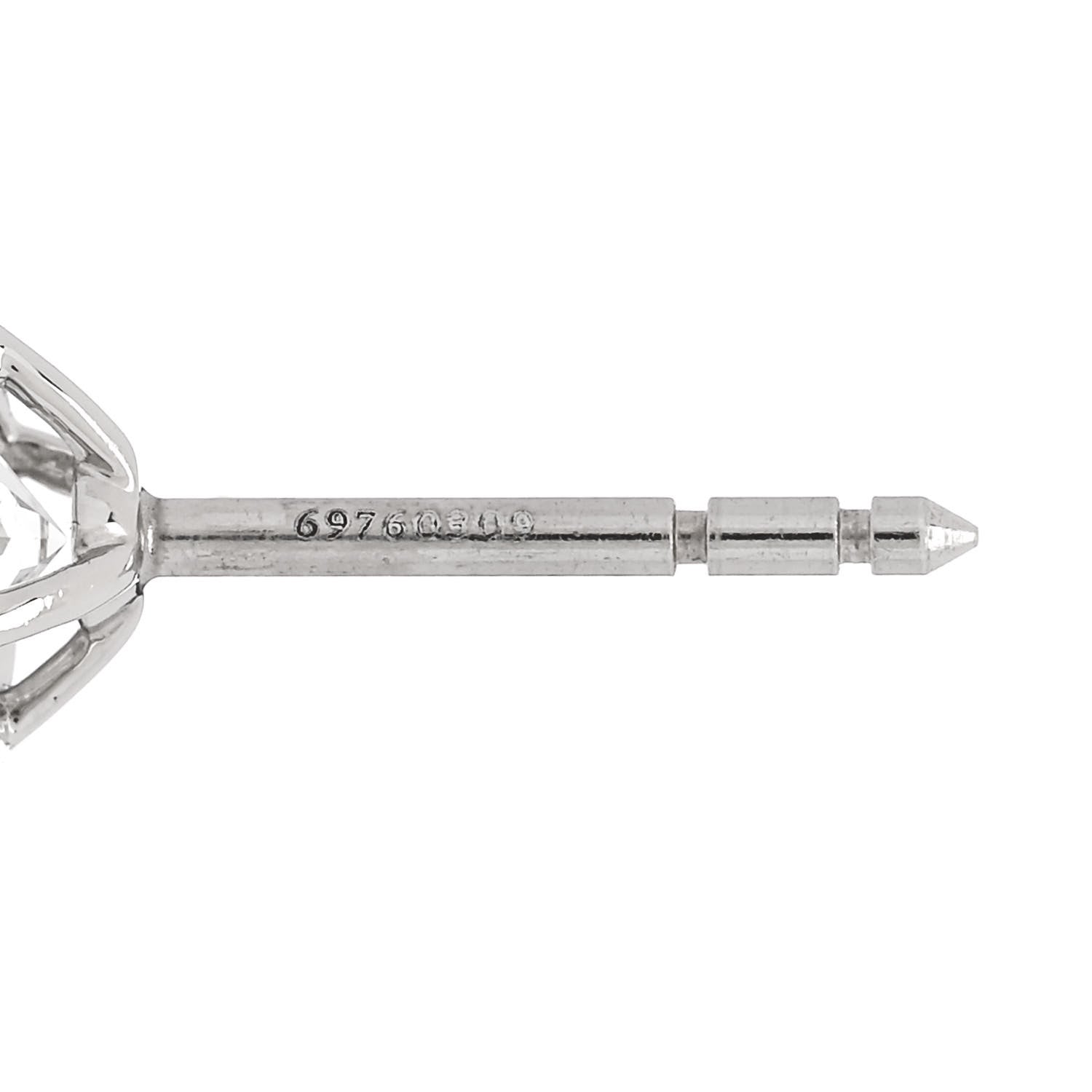 Tiffany Platinum Diamond .84ctw Soleste Earrings 5 of 6