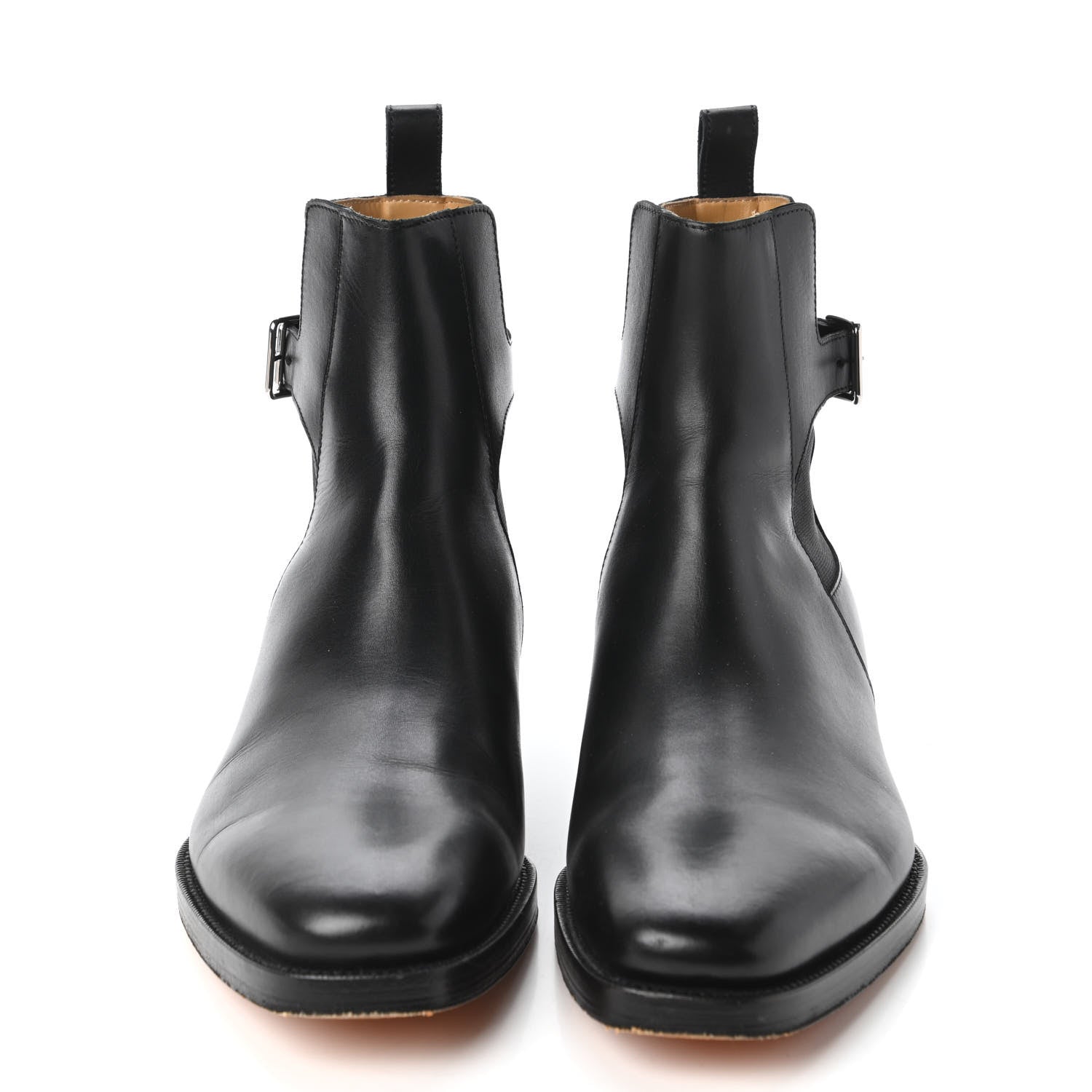 Hermes Calfskin Mens Berny Low Boots 42 Black 2 of 8