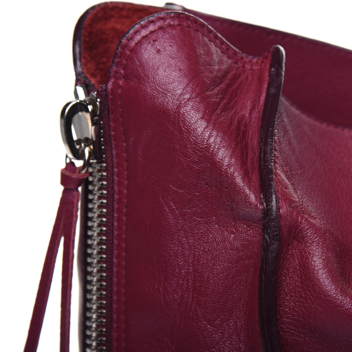 Balenciaga Veau Papier Classic Silver Hardware A4 Zip Around Tote Rouge Pourpre 26 of 38
