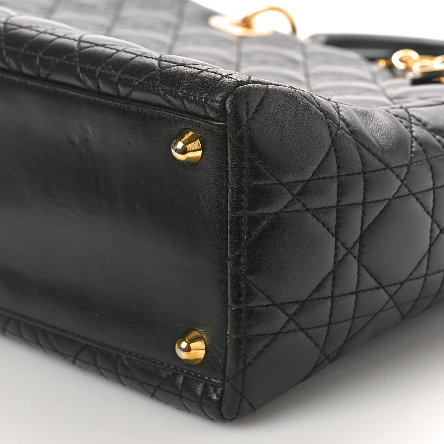 Christian Dior Lambskin Cannage Large Lady Dior Black 10 of 12