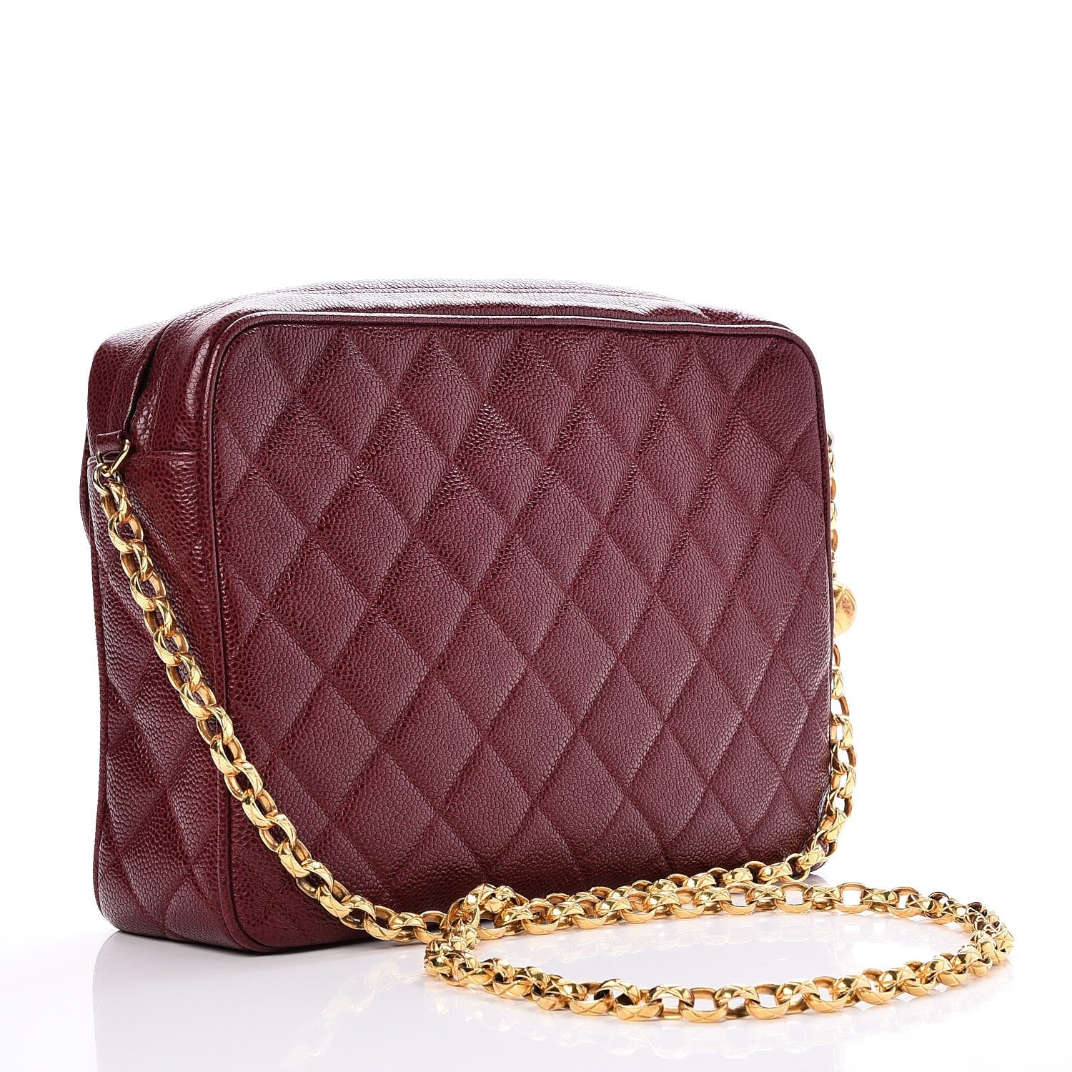 Chanel Caviar Quilted Flap Camera Case Burgundy 3 of 8