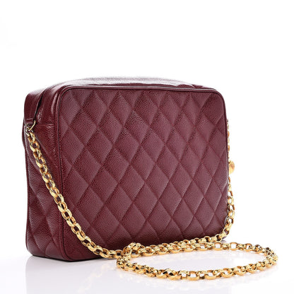 Chanel Caviar Quilted Flap Camera Case Burgundy 3 of 8