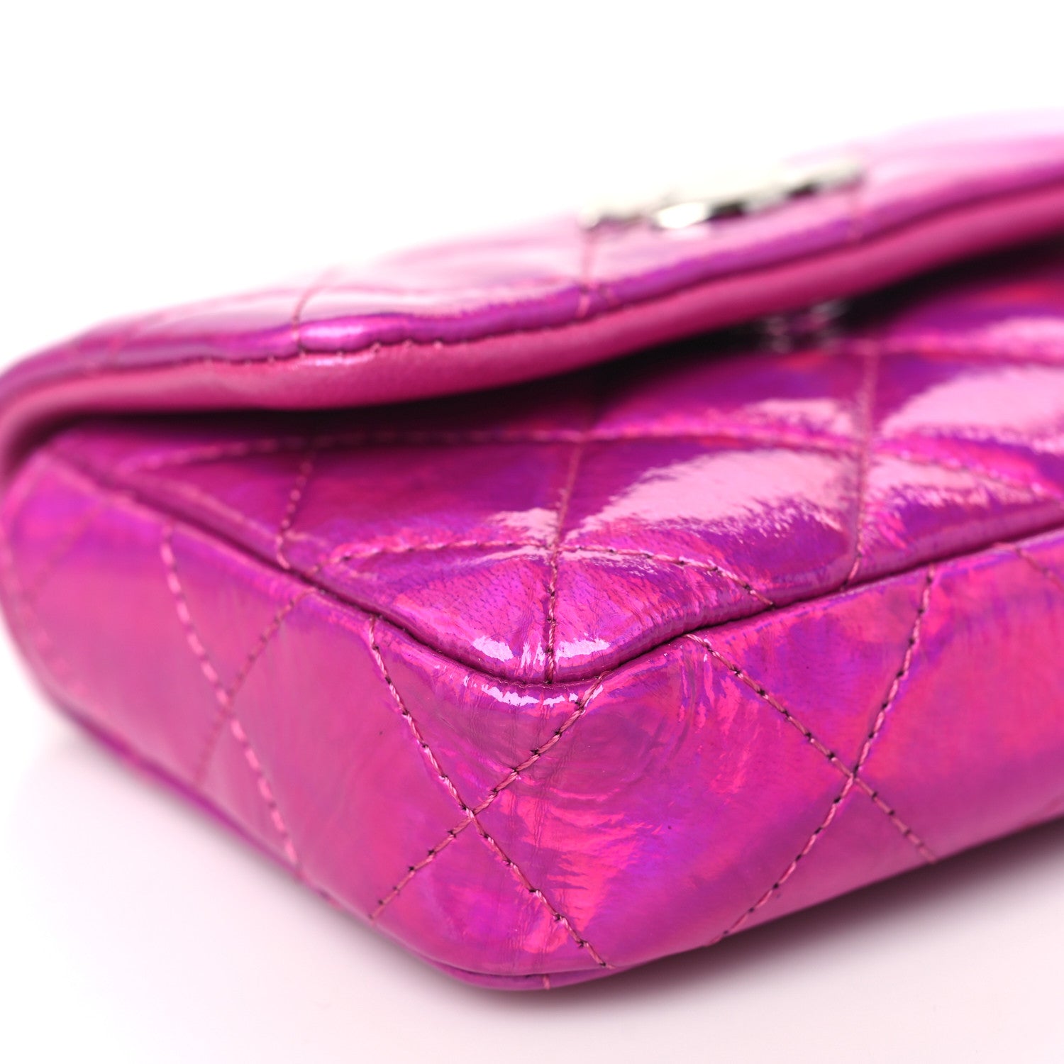 Chanel Patent Lambskin Quilted CC Hook Card Holder Pink 10 of 11