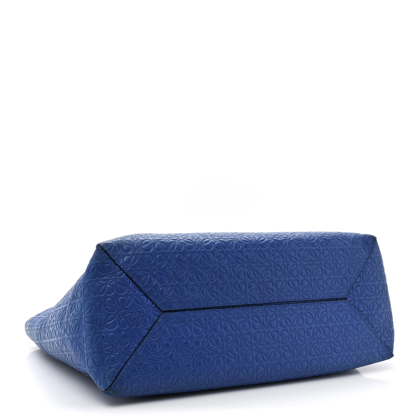 Calfskin Anagram Embossed Tote Blue