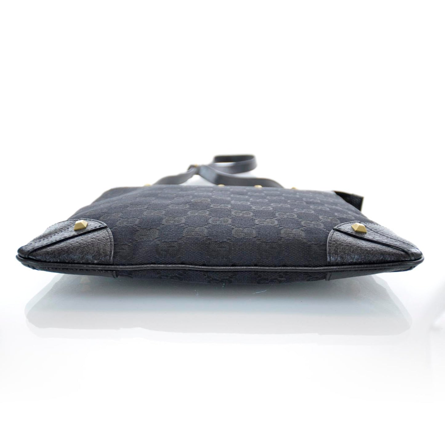Monogram Horsebit Nail Messenger Black