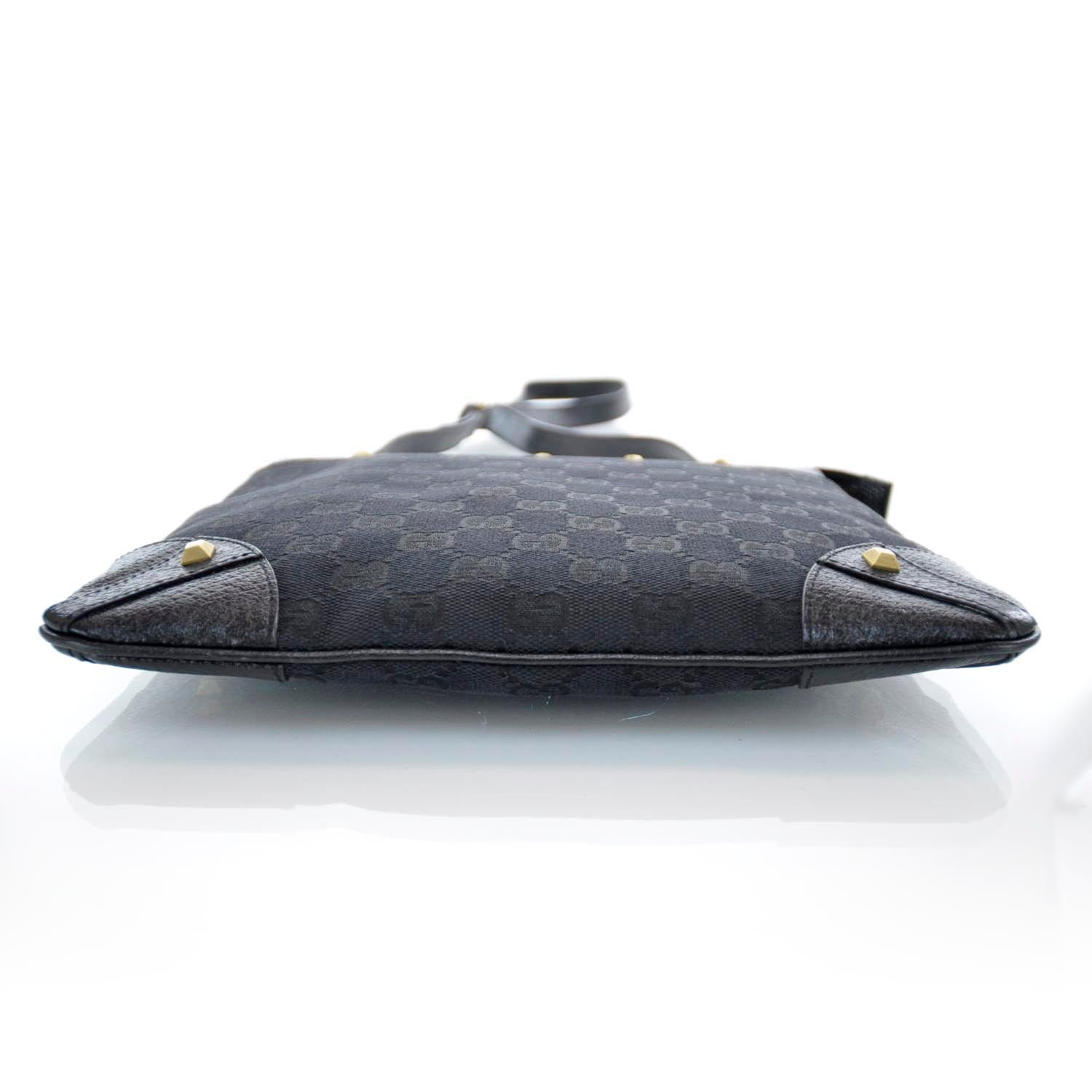 Gucci Monogram Horsebit Nail Messenger Black 5 of 10