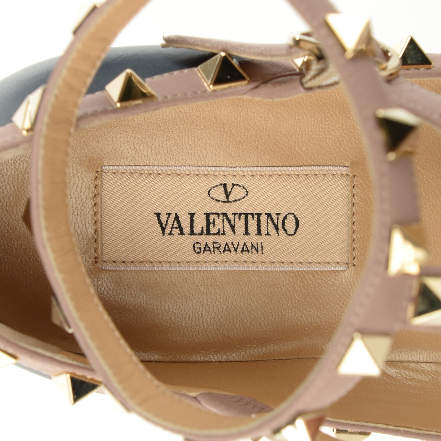 Nappa Rockstud Cage Ballerina Flats 37 Marine Poudre