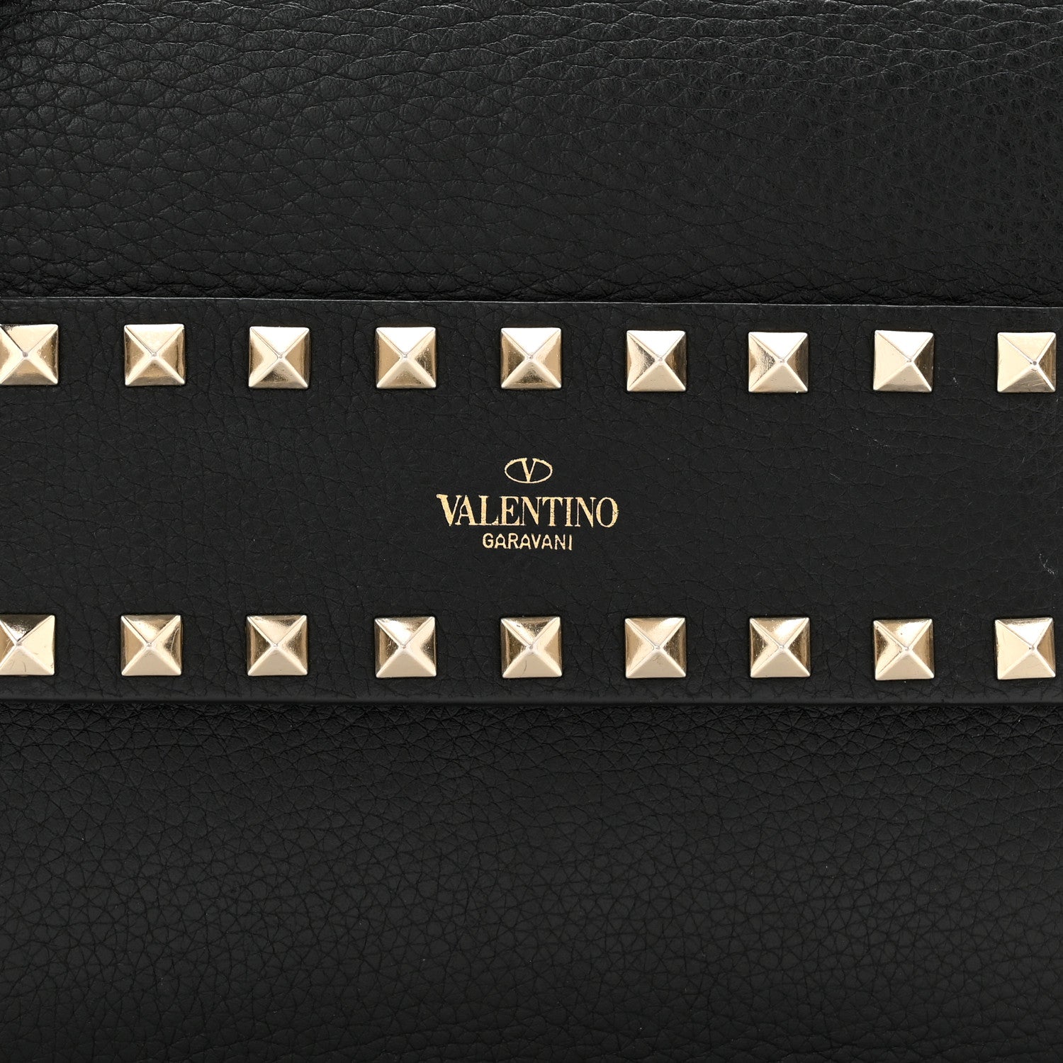 Valentino Garavani Pebbled Calfskin Rockstud Side Slip Crossbody Black 7 of 9