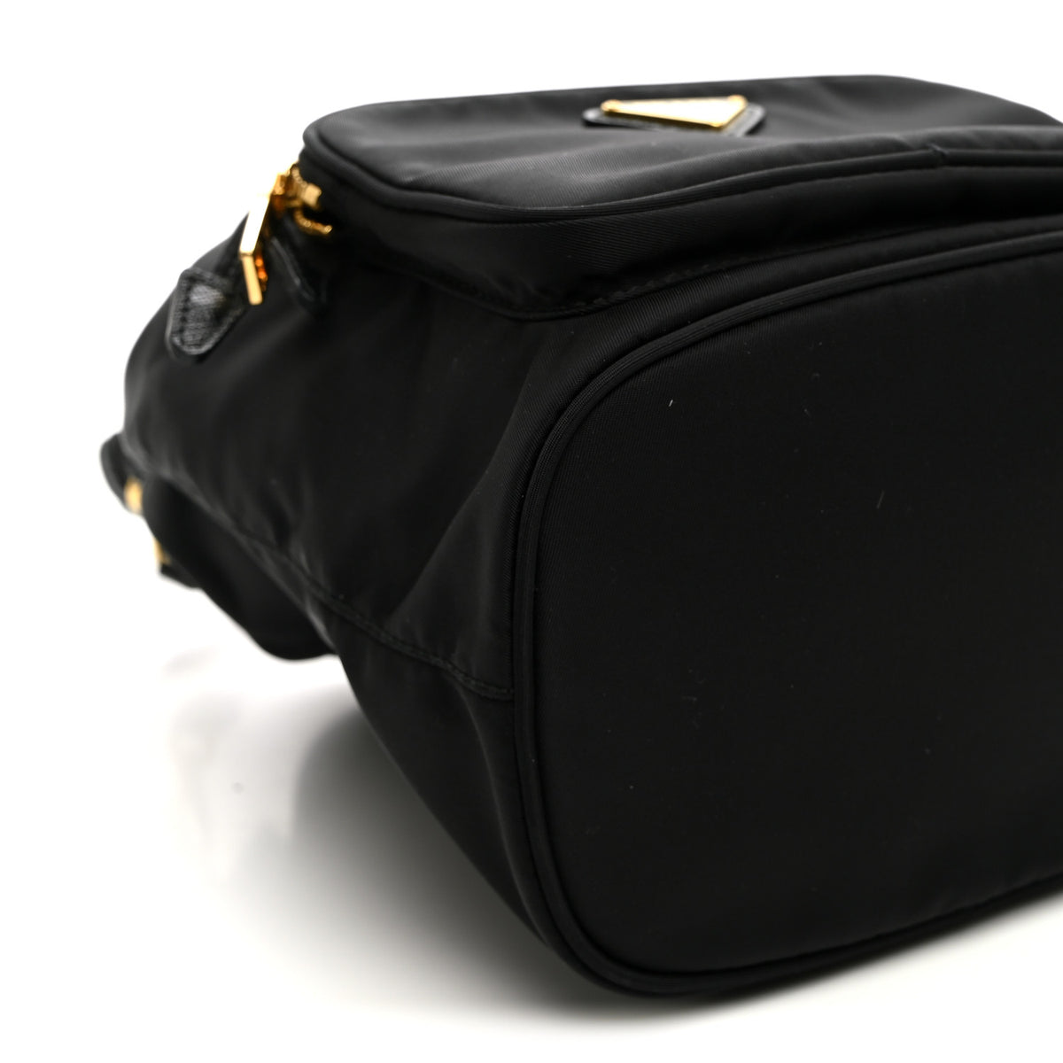 Saffiano Tessuto Nylon Mini Bucket Crossbody Bag Black