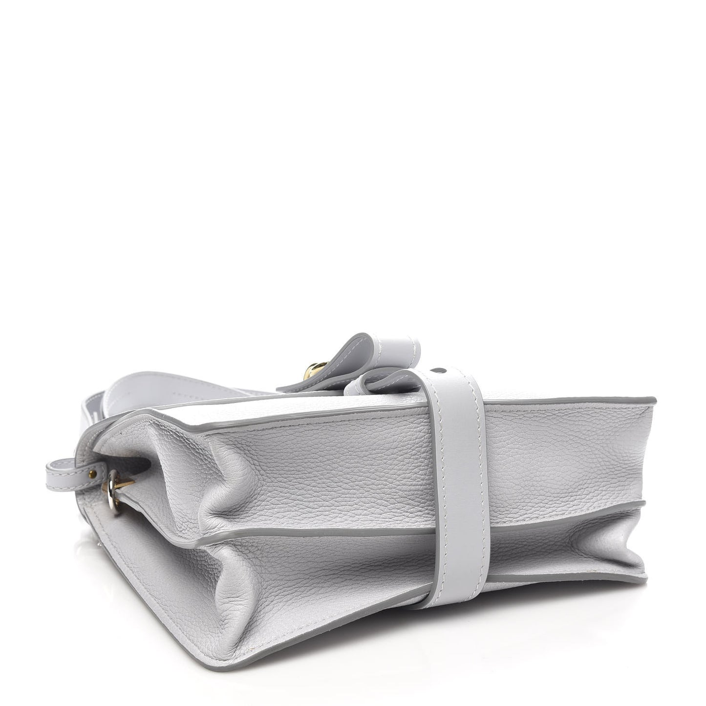 Shiny Grained Calfskin Medium Aby Day Shoulder Bag Airy Grey