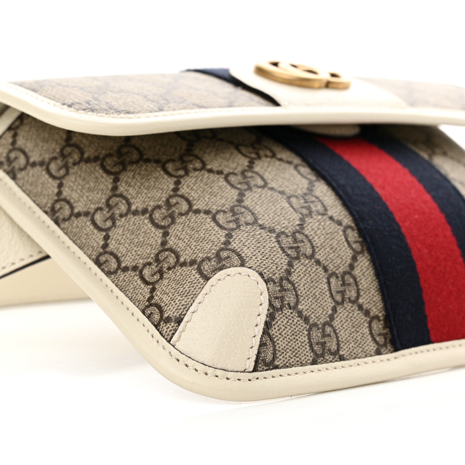 Gucci GG Supreme Monogram Web Small Ophidia Belt Bag Beige Ebony White 9 of 12