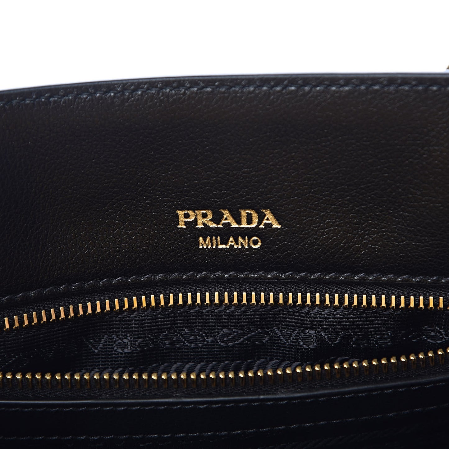 Glace Calfskin Embossed Logo Tote Black