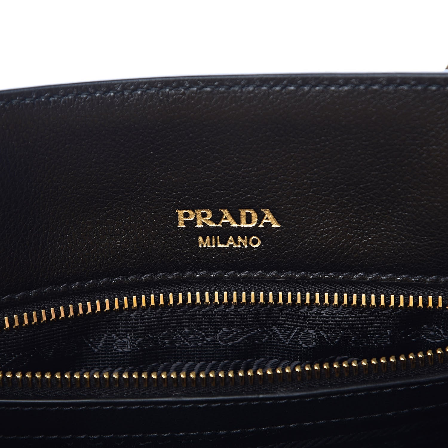 Prada Glace Calfskin Embossed Logo Tote Black 6 of 11