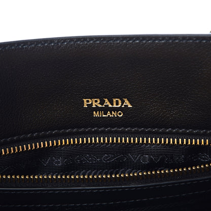 Prada Glace Calfskin Embossed Logo Tote Black 6 of 11