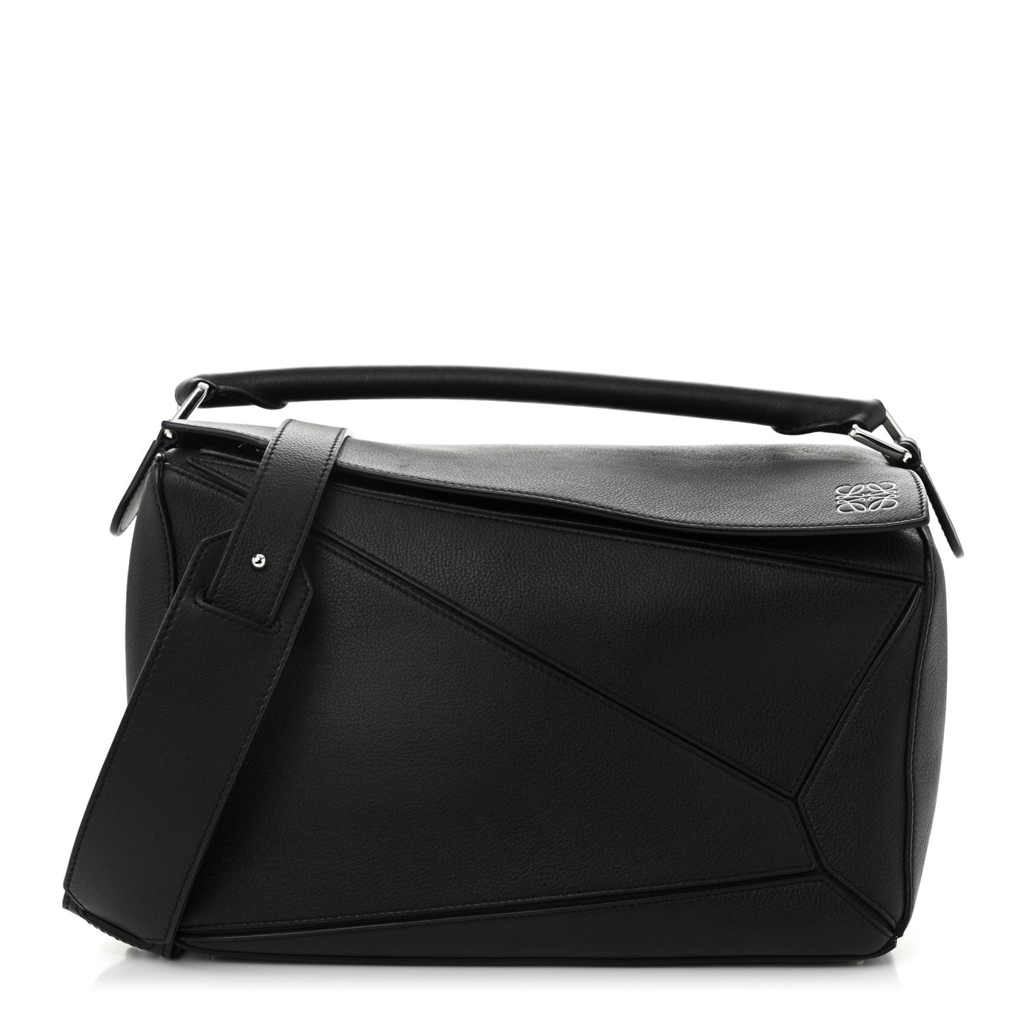 Calfskin Medium Puzzle Bag Black