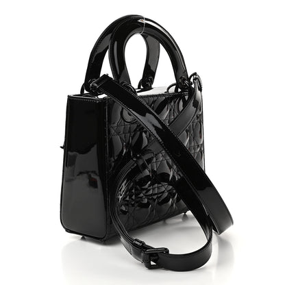 Christian Dior Patent Cannage Small Lady Dior Black 3 of 10
