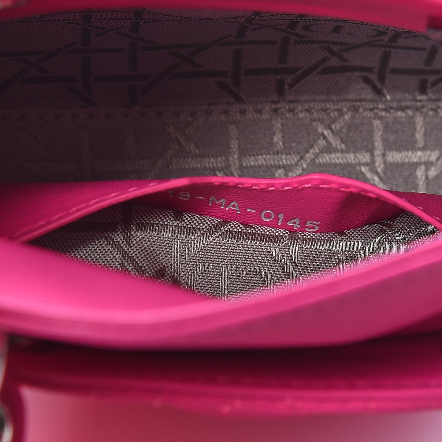 Lambskin Cannage Nano Lady Dior Fuchsia