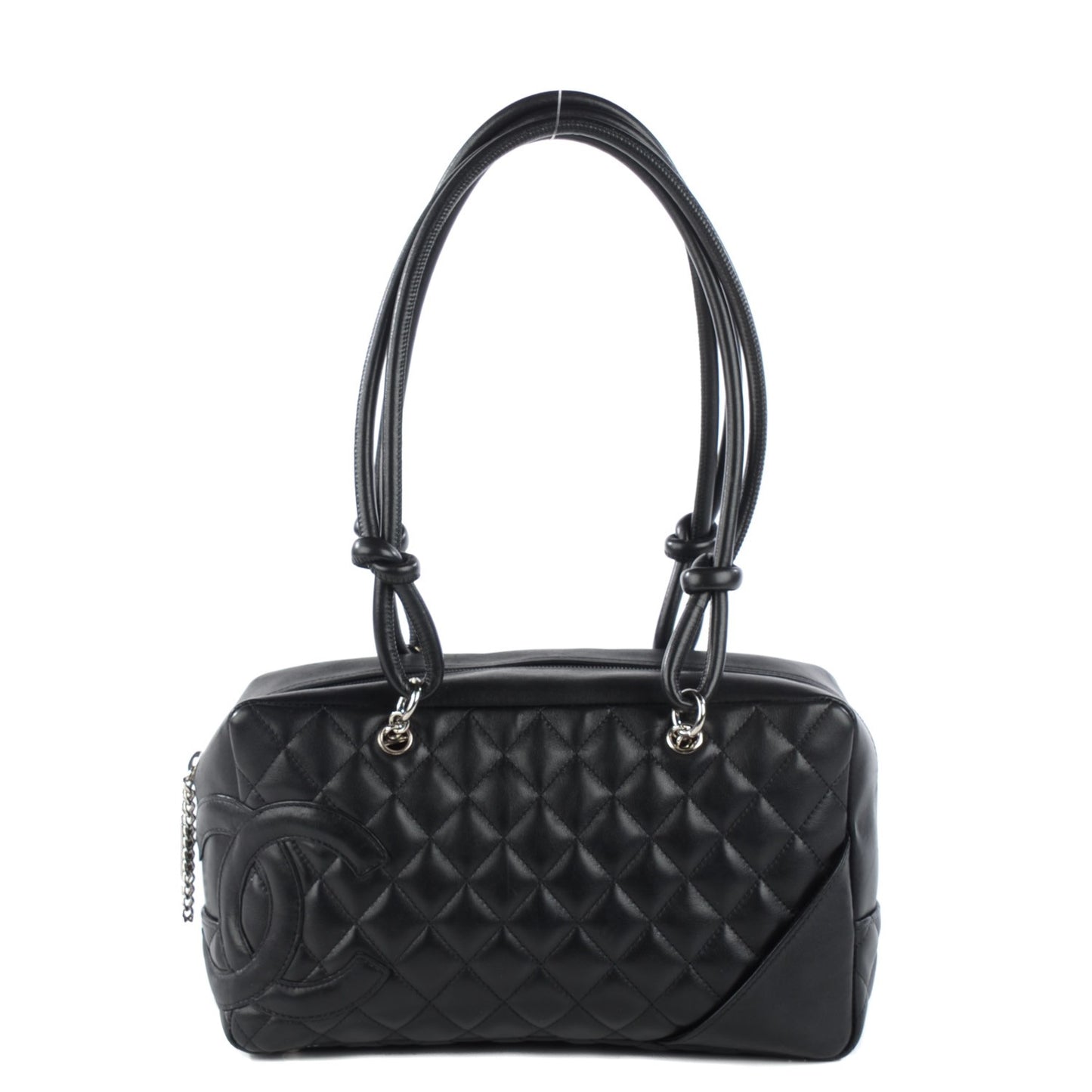 Calfskin Quilted Large Cambon Bowler Black