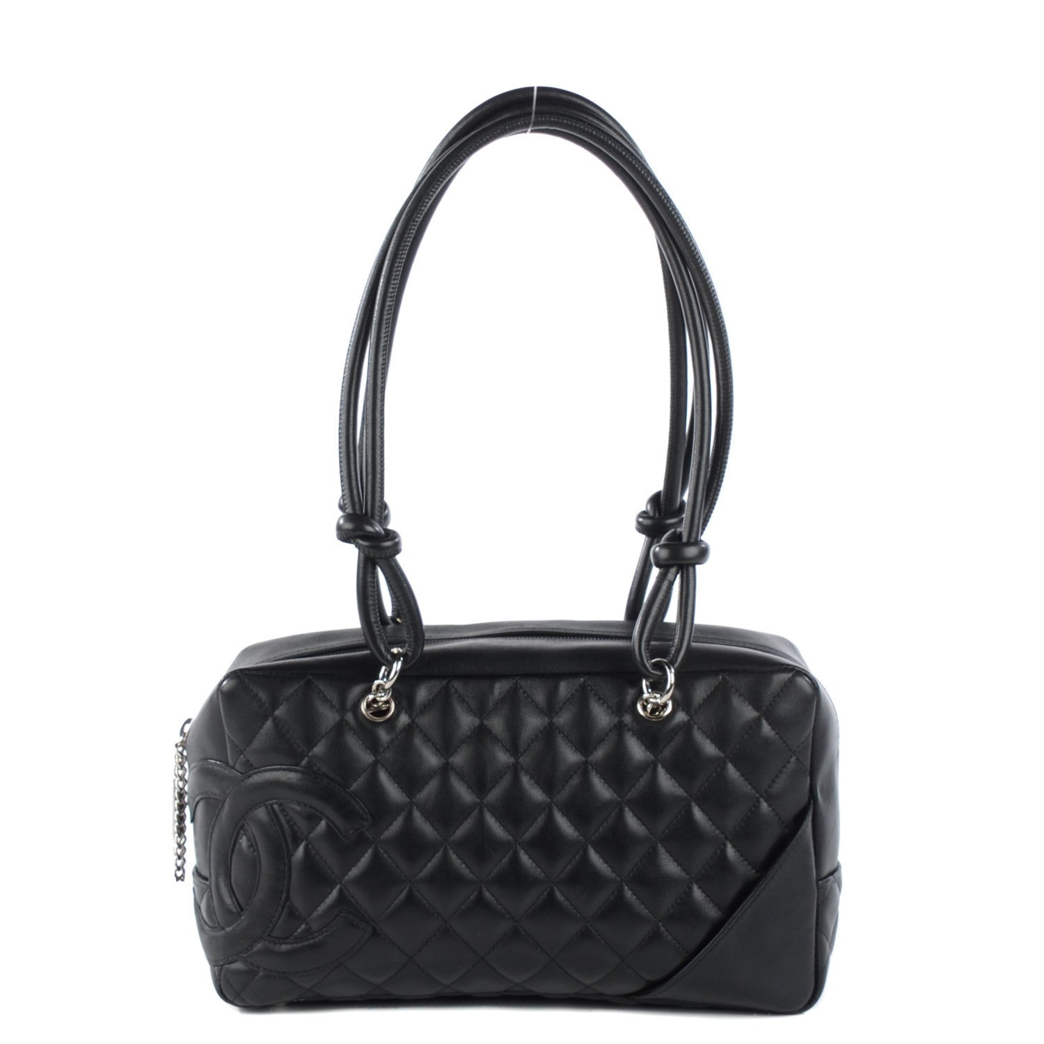 Chanel Calfskin Quilted Large Cambon Bowler Black 1 of 7
