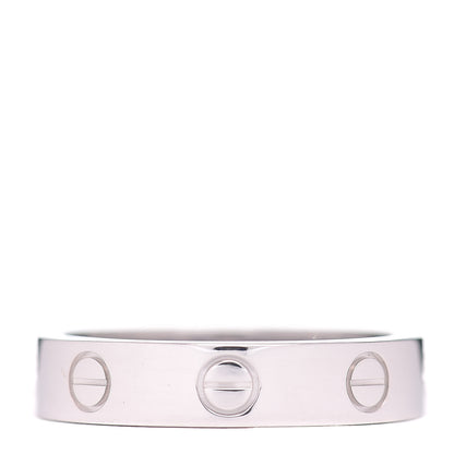 Cartier 18K White Gold Diamond 4mm LOVE Wedding Band Ring 50 5.25 3 of 5
