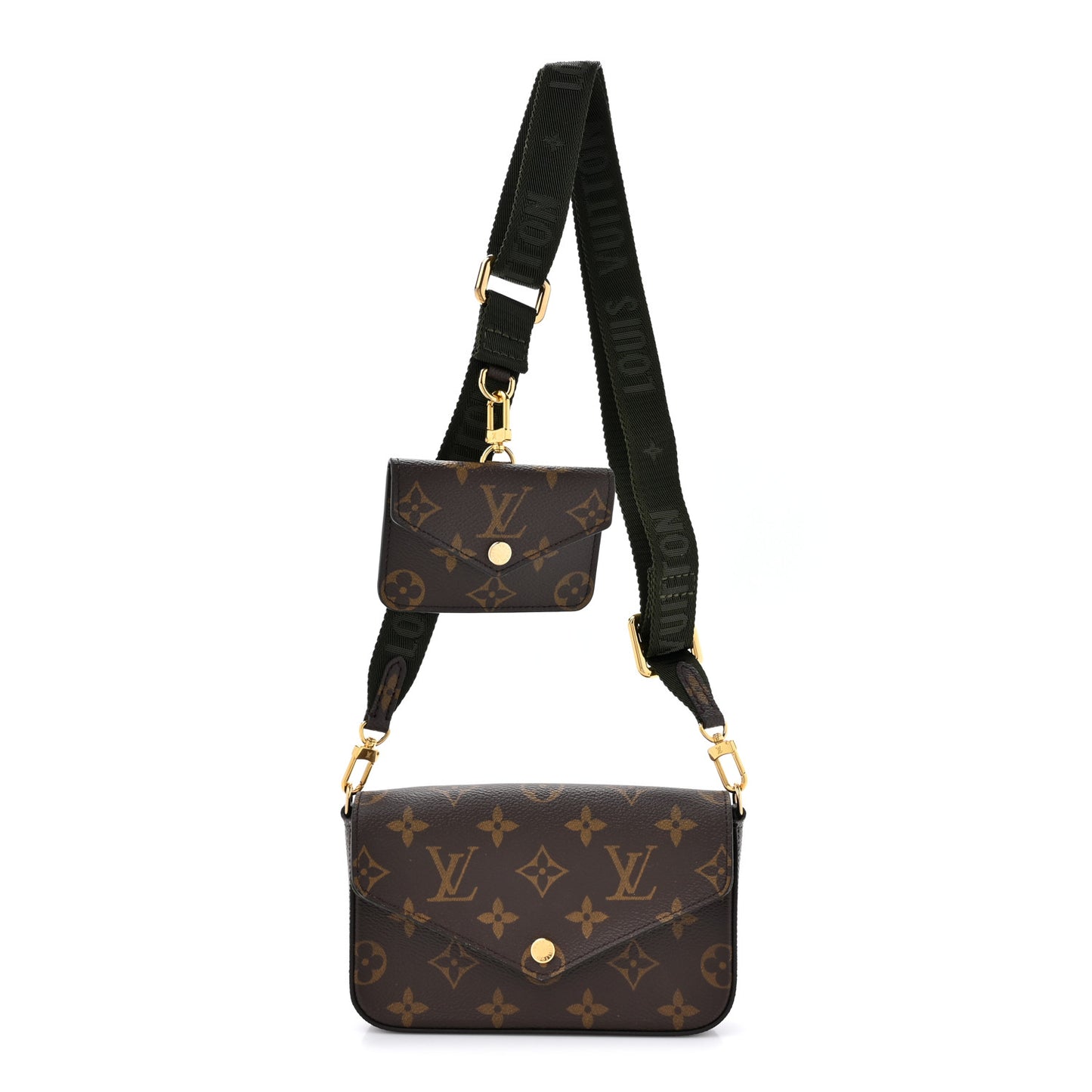 Monogram Felicie Strap & Go Kaki