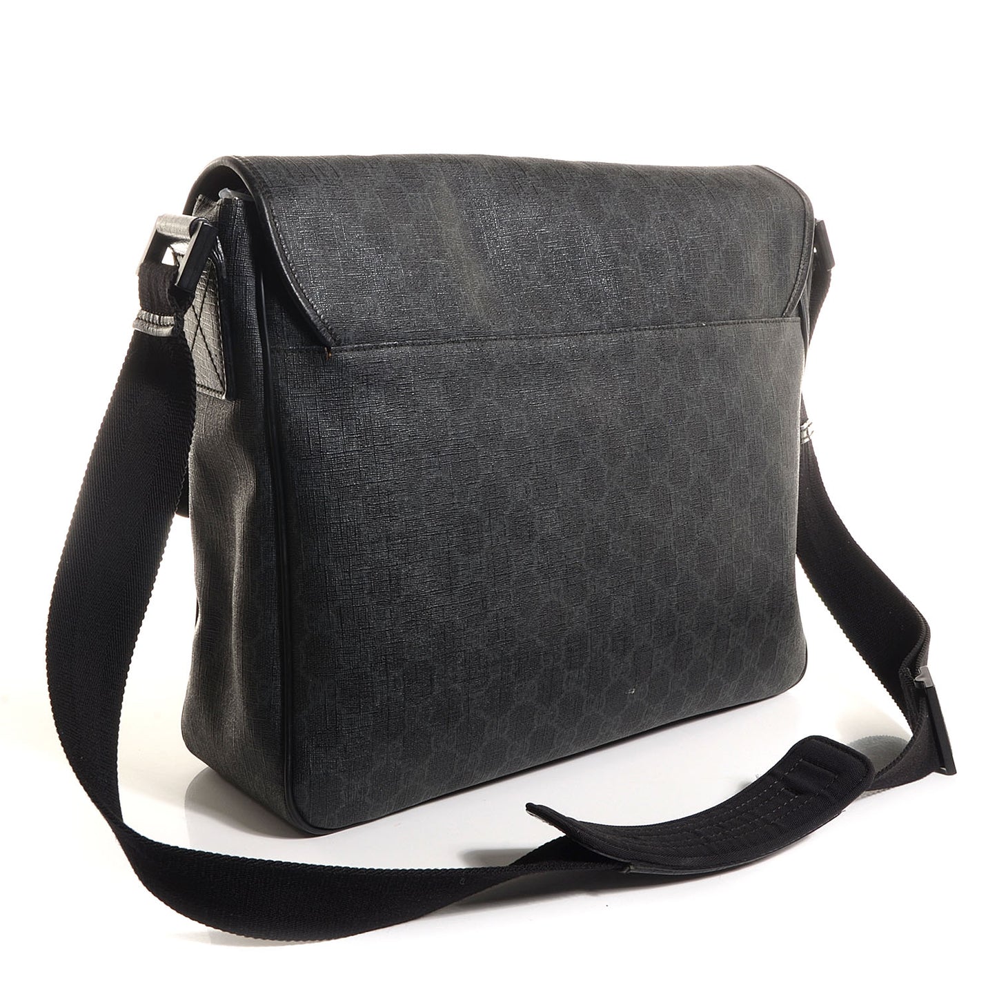 GG Plus Monogram Medium Flap Messenger Bag Black