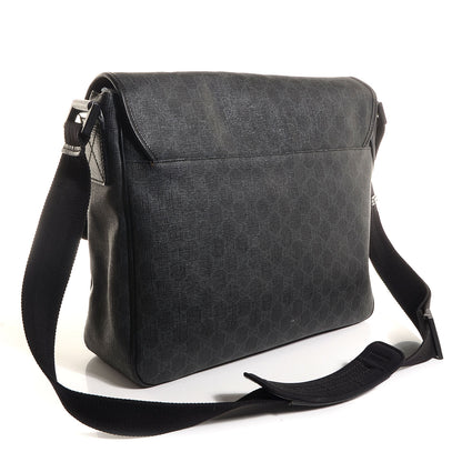 Gucci GG Plus Monogram Medium Flap Messenger Bag Black 3 of 7