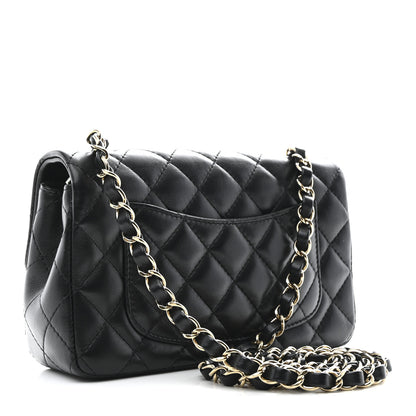 Chanel Lambskin Quilted Mini Rectangular Flap Black 3 of 11
