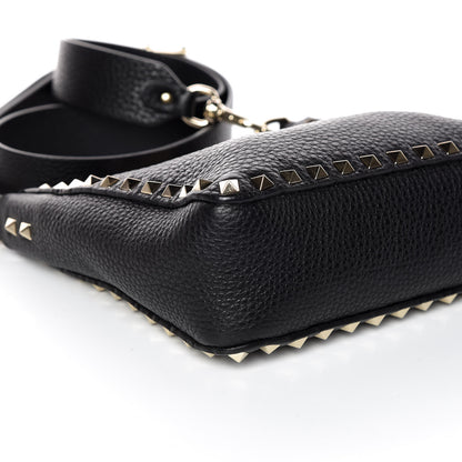 Valentino Garavani Pebbled Calfskin Mini Rockstud Flip-Lock Messenger Bag Black 5 of 8