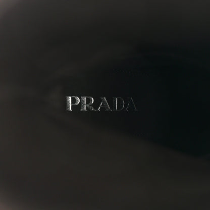 Prada Suede Metal Triangle Logo Block Heel 65mm Knee Boots 37.5 Brown 6 of 8
