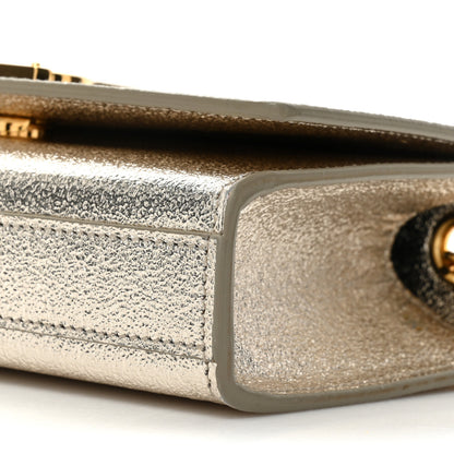 Saint Laurent Metallic Calfskin Small Classic Monogram Kate Satchel Platine 9 of 15