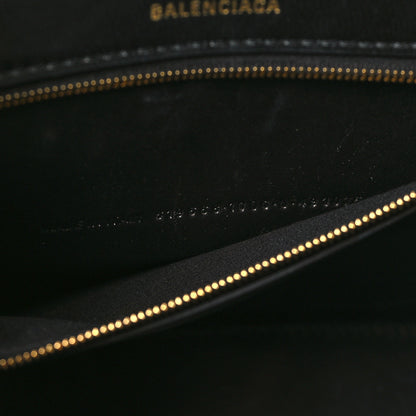 Balenciaga Shiny Box Calfskin Medium Hourglass Top Handle Bag Black 7 of 9