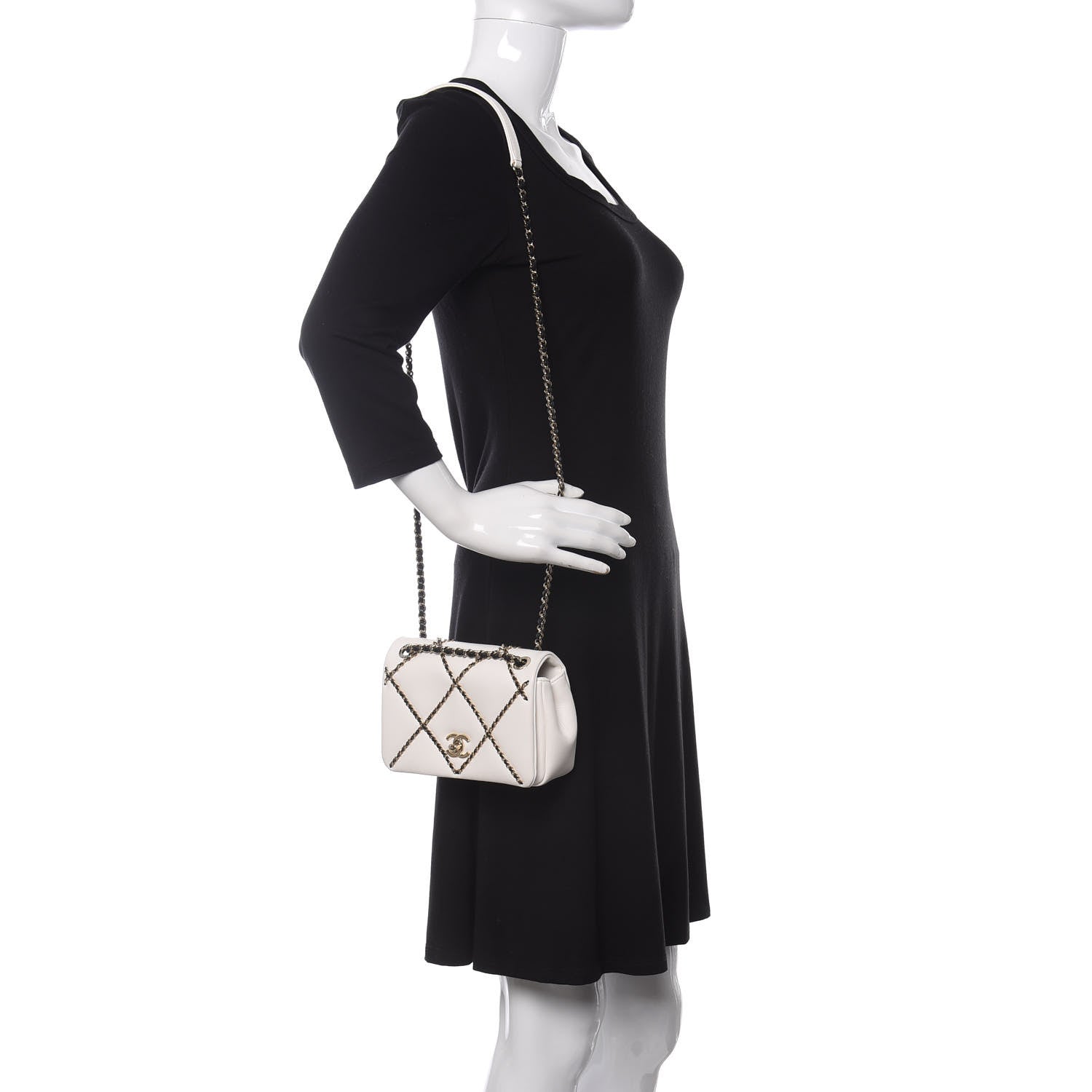 Chanel Lambskin Small Entwined Chain Flap White 2 of 11