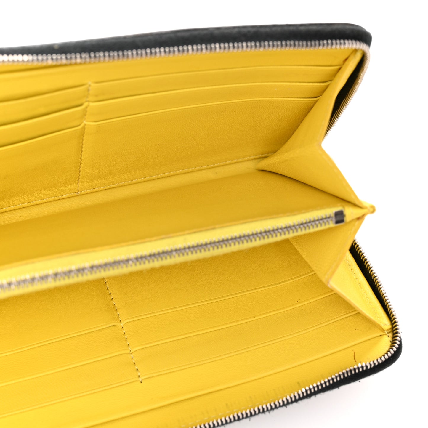 Calfskin Zip Around Multifunction Wallet Citron