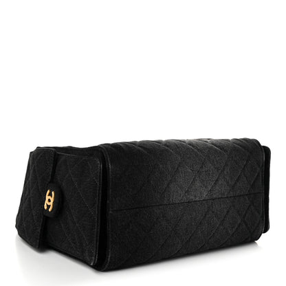 Chanel Washed Denim Quilted Small Chanel 25 Handbag Black 4 of 10