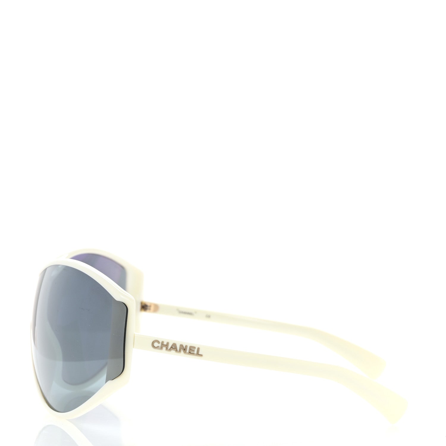 Chanel Acetate Mirror Shield Sunglasses 71475 White 3 of 7