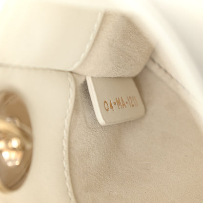 Christian Dior Lambskin Pearl Cannage Micro Lady Dior Latte 7 of 11