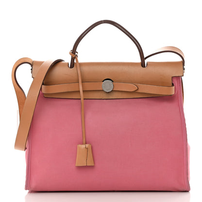 Hermes Toile Vache Hunter Herbag Zip 31 PM Rose Lipstick Natural 3 of 21