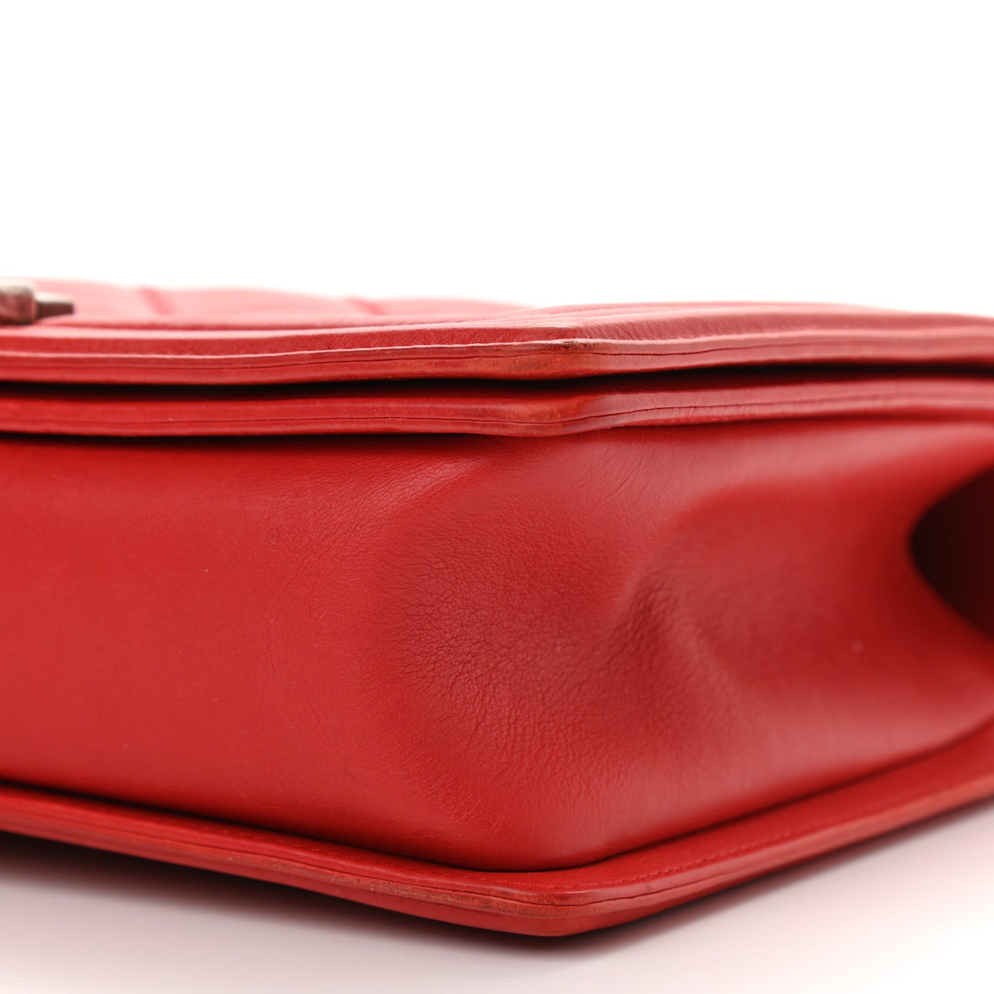 Calfskin Double Stitch New Medium Boy Flap Red