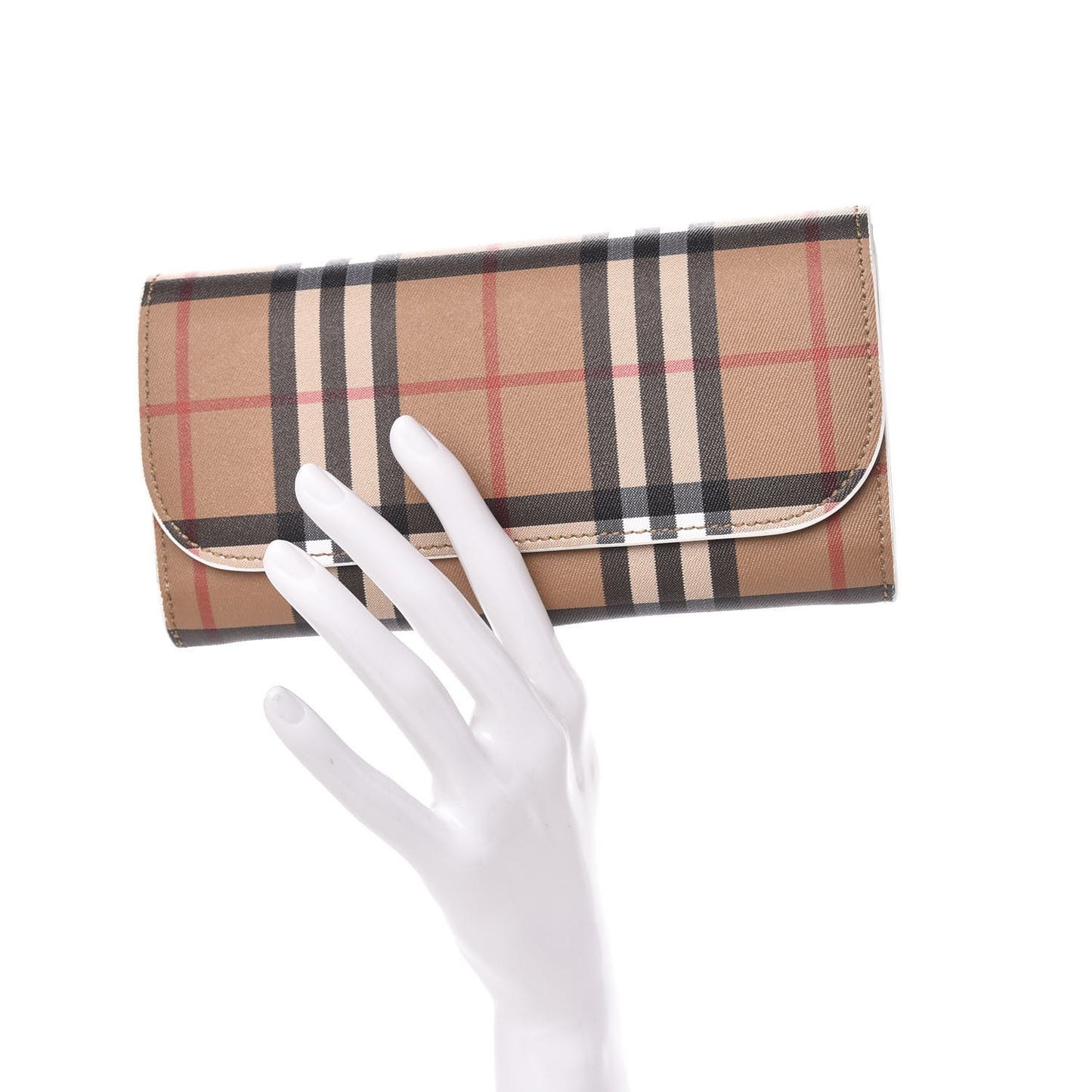 Vintage Check Continental Wallet White