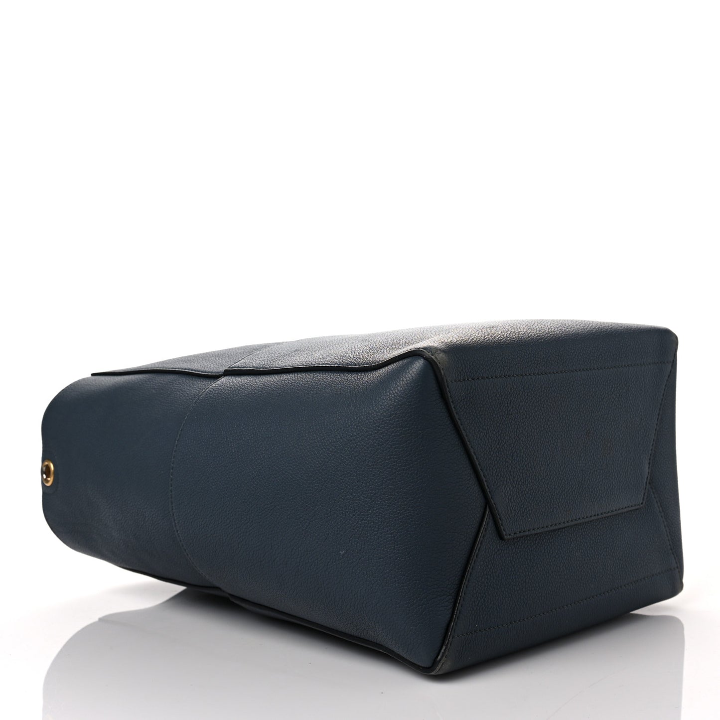 Soft Grained Calfskin Sangle Bucket Bag Navy Blue