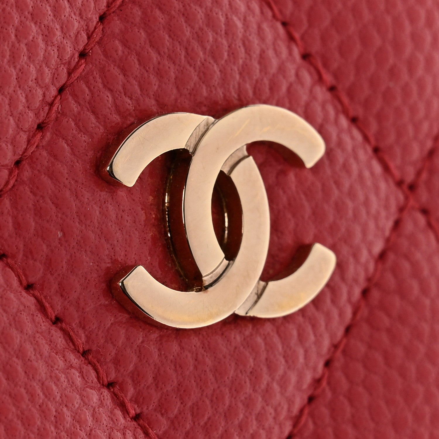 Chanel Caviar Quilted Medium Zip Around Wallet Dark Pink 9 of 11