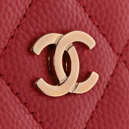 Chanel Caviar Quilted Medium Zip Around Wallet Dark Pink 9 of 11