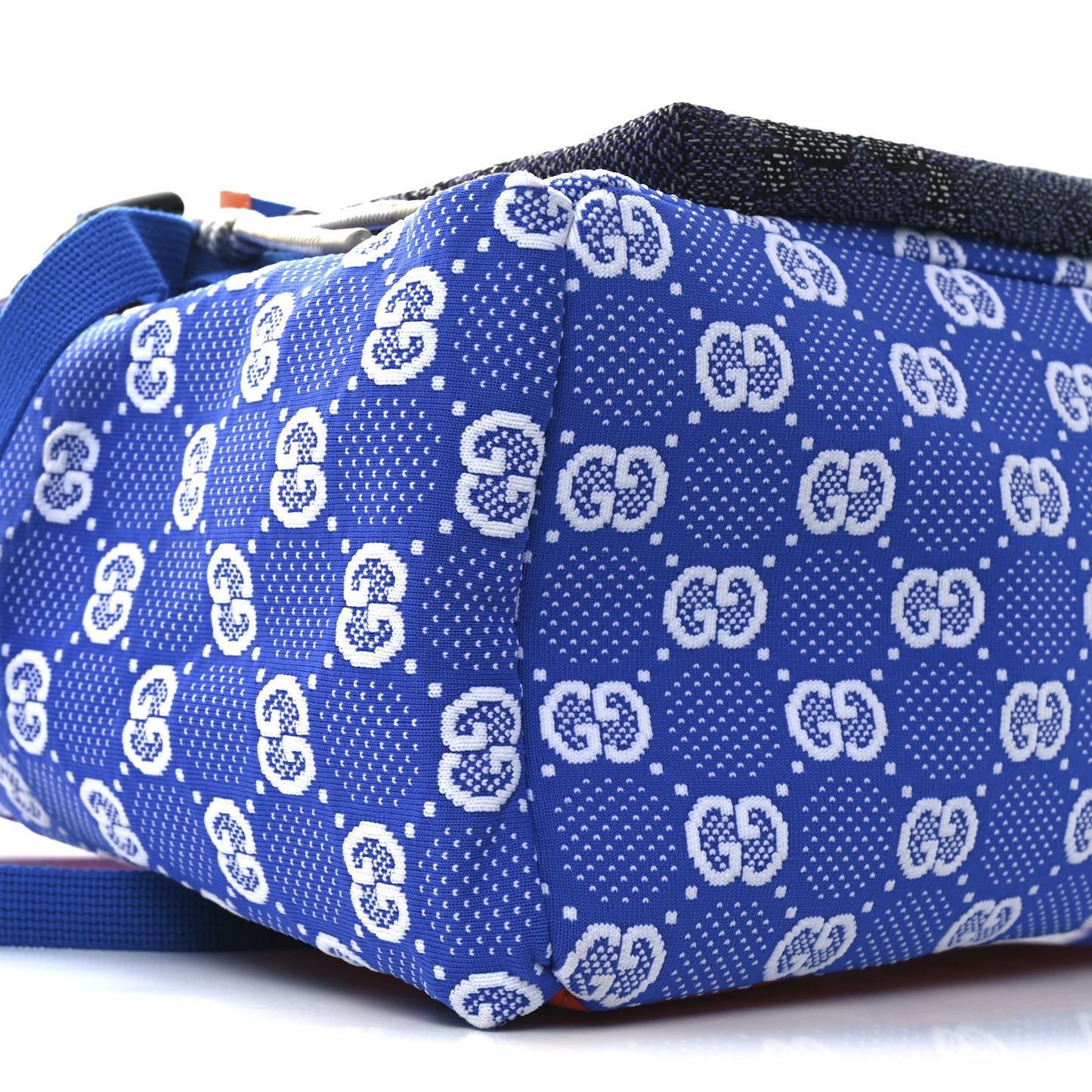 Jersey GG Monogram All Over Pan Sport Double Buckle Backpack  Blue Multicolor