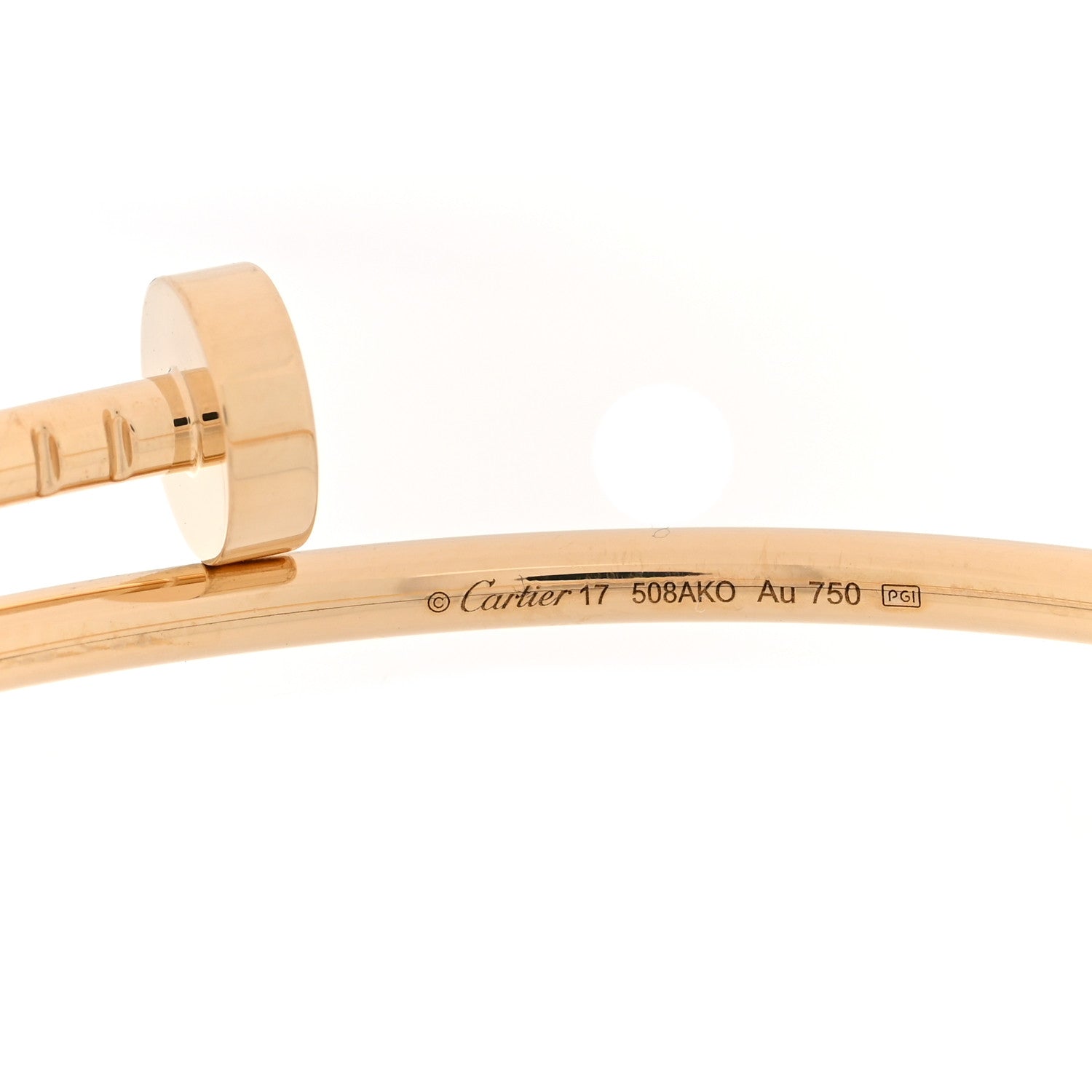 Cartier 18K Yellow Gold Small Juste Un Clou Bracelet 17 3 of 5