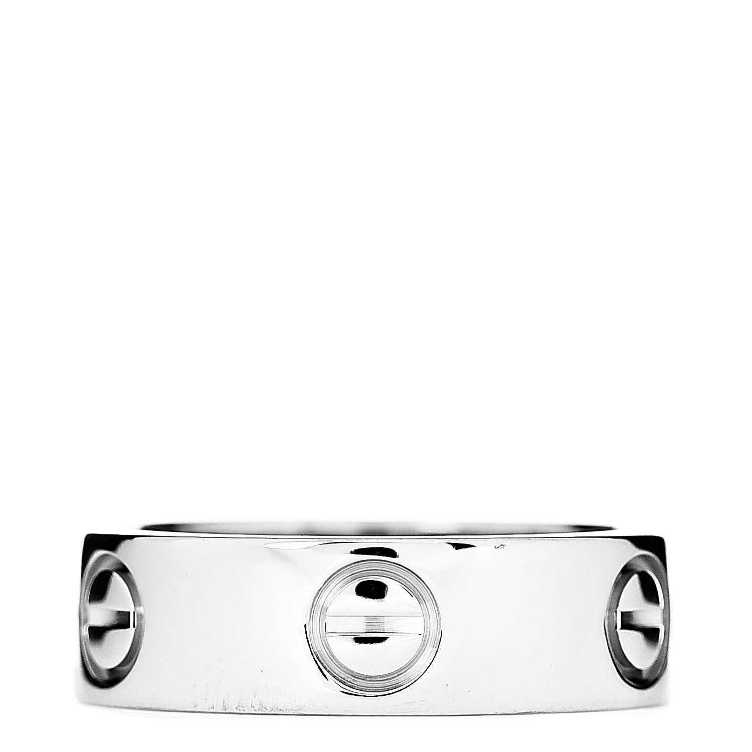 Cartier 18K White Gold 5.5mm LOVE Ring 50 5.25 1 of 4