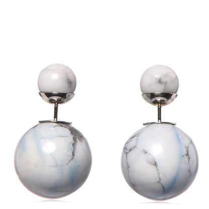Christian Dior Palladium Mise En Dior Tribal Earrings White 1 of 5