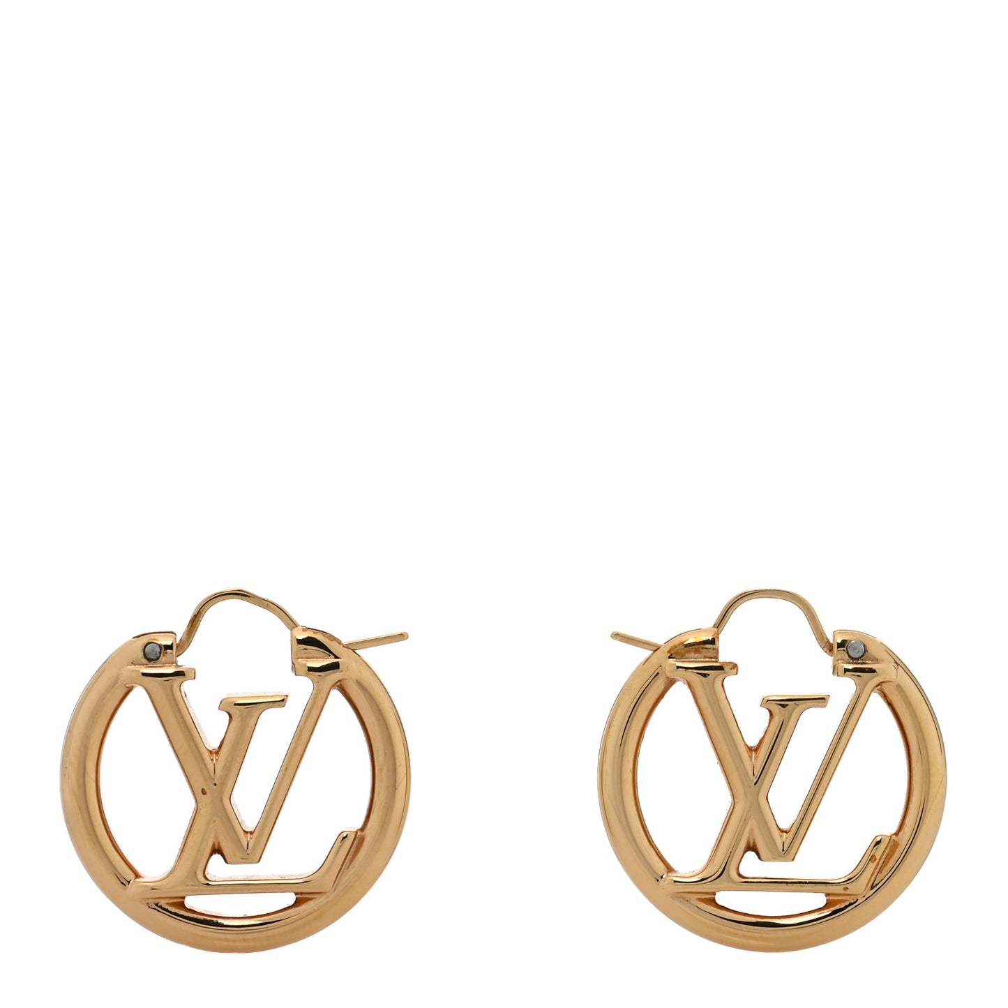Metal Small Louise Hoop Earrings Gold