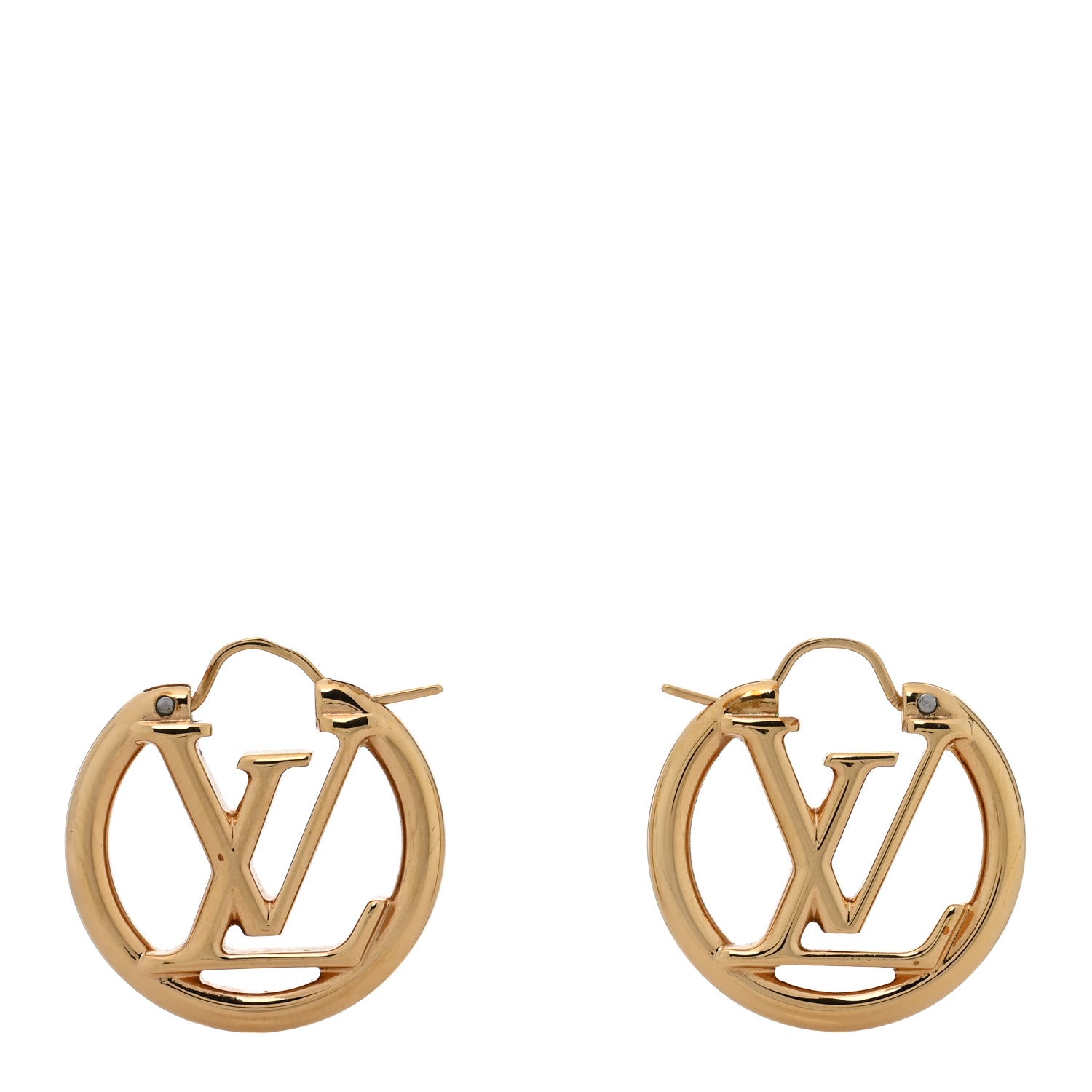 Louis Vuitton Metal Small Louise Hoop Earrings Gold 1 of 5